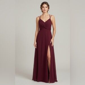 Lulus Burgundy Lace-Up Back Maxi Dress - NWT Size XS